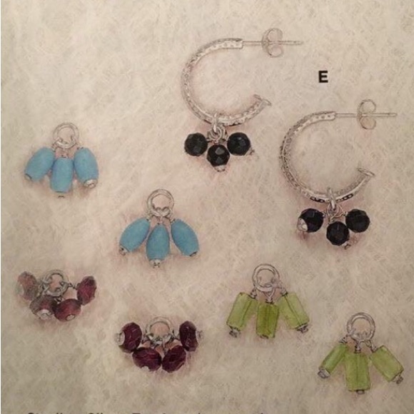 Silpada Interchangable Sterling Silver Hoop Earrings on Posts P1180 - Picture 1 of 2